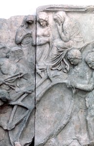 Detalj fra den store frisen til Pergamonalteret, 180-159 f.Kr av Unbekannt