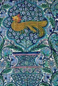 Detalj av et flisdesign i Nabeul, Tunisia av Unbekannt