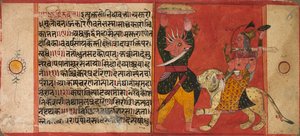 Devi angriper en demon, ca. 1630. av Unbekannt