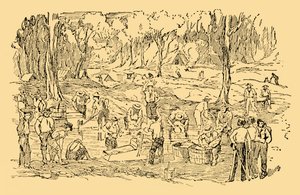 Graving og vask etter gull i Australia i 1851, c1930. av Unbekannt
