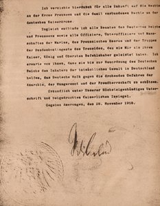 Dokument som bekrefter abdikasjonen av Kaiser Wilhelm II av Tyskland, 9. november 1918 1935. av Unbekannt