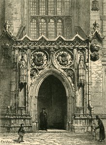 Døråpning til Kings College Chapel, 1898. av Unbekannt