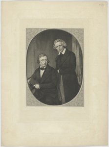 Dobbeltportrett av brødrene Grimm, ca 1845. av Unbekannt