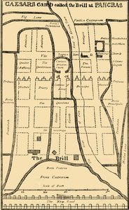Dr. Stukeleys plan for leiren ved St. Pancras, c1750, c1876. av Unbekannt