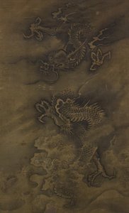 Drage blant skyer og bølger, 1400-1500-tallet. av Unbekannt