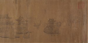 Dragon Boat Regatta på Jinming Lake, 1300-tallet. av Unbekannt