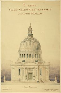 Tegning, kapell, U.S. Naval Academy av Unbekannt