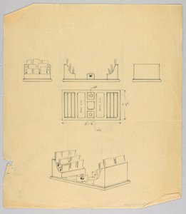 Tegning, Design for skrivebordssett av Unbekannt