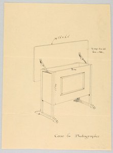 Tegning, Design for Tilt-Top-veske for fotografier av Unbekannt