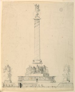Tegning, høyde over et seiersmonument av Unbekannt