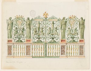 Tegning, prosjekt for kapellport, 1845 av Unbekannt