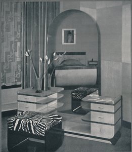 Sminkebord og krakk designet for Frankl Galleries, Inc., 1933 av Unbekannt