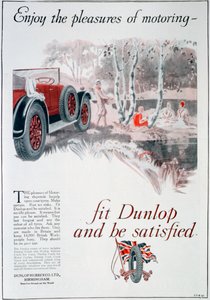 Dunlop dekkannonse, 1925 av Unbekannt