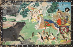 Durga Slaying Mahisha, ca. 1830. av Unbekannt