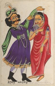 Dusmanta Garlanding Shakumtala, 1800-tallet. av Unbekannt