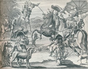 Dutch Skit on Falconry, c1716, 1916 av Unbekannt