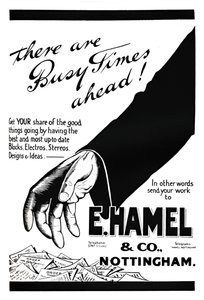 E. Hamel & Co.-annonse - Det er travle tider fremover!, 1919 av Unbekannt