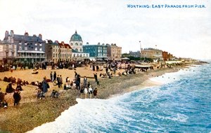 East Parade fra bryggen, Worthing, Sussex, tidlig på 1900-tallet av Unbekannt