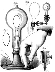 Edisons karbonfilamentlampe, 1880 av Unbekannt