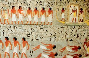 Egyptisk grav, prosesjon av kronen, Theben, Egypt av Unbekannt