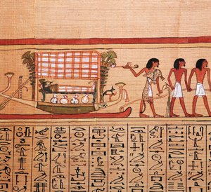 Egyptisk papyrus som viser å ta mumien til nekropolis, 1200-tallet f.Kr av Unbekannt
