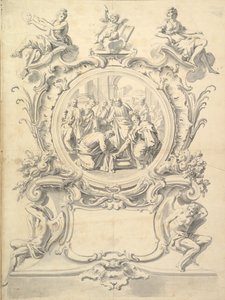 Forseggjort innrammet Roundel av Kristus som vasker apostlenes følelse, etter 1800. av Unbekannt