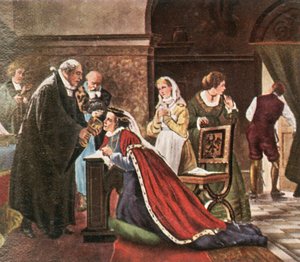 Kurfyrste Elisabeth tar nattverd etter den protestantiske gudstjenesten, 1936. av Unbekannt