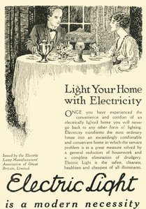 Elektrisk lys er en moderne nødvendighet, 1920. av Unbekannt