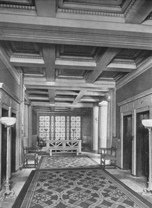 Heislobby, første etasje, Fraternity Clubs Building, New York City, 1924 av Unbekannt