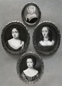 Elizabeth Cromwell, mor til Oliver Cromwell, og døtrene hans, Mary, Elizabeth og Bridget, 1899. av Unbekannt