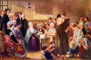 Elizabeth Fry 1780-1845 på besøk i Newgate fengsel, 1926 av Unbekannt