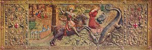 Brodert frontaltertavle av Saint George, fra Palau de la Generalitat, 1400-tallet av Unbekannt