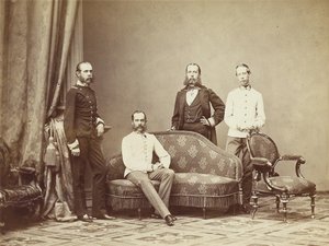 Keiser Franz Joseph I av Østerrike med brødrene sine, 1864. av Unbekannt