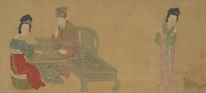 Keiser Minghuang og konsort Yang spiller Weiqi, Ming eller Qing-dynastiet, 1600-tallet. av Unbekannt