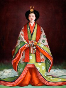 Keiserinne Nagako av Japan i sine kroningsplagg, c1924 av Unbekannt