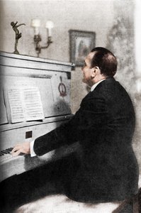 Enrico Caruso - Italias berømte tenor ved pianoet, c1925 av Unbekannt