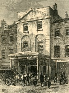 Inngang til Astleys Theatre i 1820, c1878. av Unbekannt