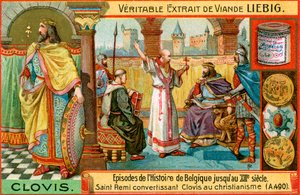 Episoder i Belgias historie frem til 1200-tallet: Kong Clovis I, ca 1900 av Unbekannt