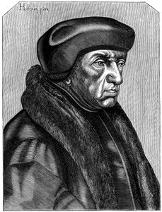 Erasmus 1469-1536, nederlandsk humanist og teolog, 1500-tallet 1849 av Unbekannt