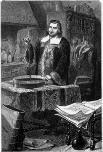 Evangelista Torricelli , italiensk fysiker, oppfant kvikksølvbarometeret, 1643 1873 av Unbekannt