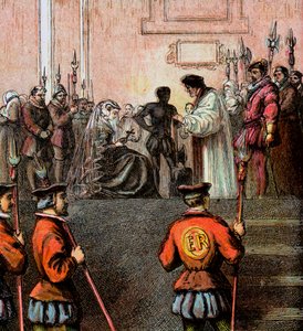 Henrettelse av Mary, Queen Of Scots, 1587, c1850 av Unbekannt