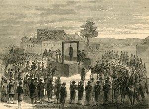 Henrettelse av Lord Ferrers i Tyburn, 1760, c1876. av Unbekannt