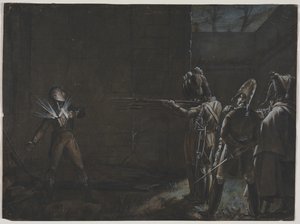 Henrettelse av hertugen dEnghien, 21. mars 1804, ca. 1870. av Unbekannt