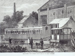 Eksperimenter med Fairlies dampvogn for korte avstander, august 1869 av Unbekannt