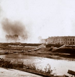 Eksplosjon, Nieuwpoort, Flandern, Belgia, c1914-c1918 av Unbekannt