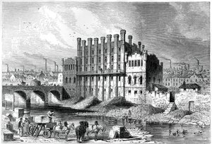 Utvendig utsikt over Castle-kvernen i Sheffield, 1886 av Unbekannt