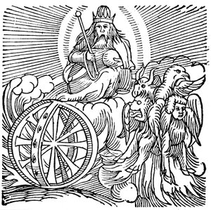 Esekiels visjon om vogn på himmelen, c614 f.Kr av Unbekannt