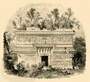 Fasade til Native Palace i Yucatan, 1890. av Unbekannt