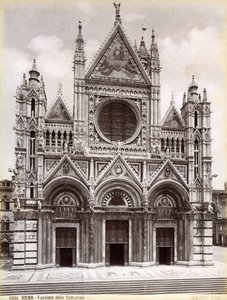 Fasade av Siena-katedralen, Italia, slutten av 1800- eller begynnelsen av 1900-tallet av Unbekannt