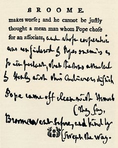Faksimile av et korrigert bevis av Johnson på hans Lives of the Poets, fra originalen i For av Unbekannt